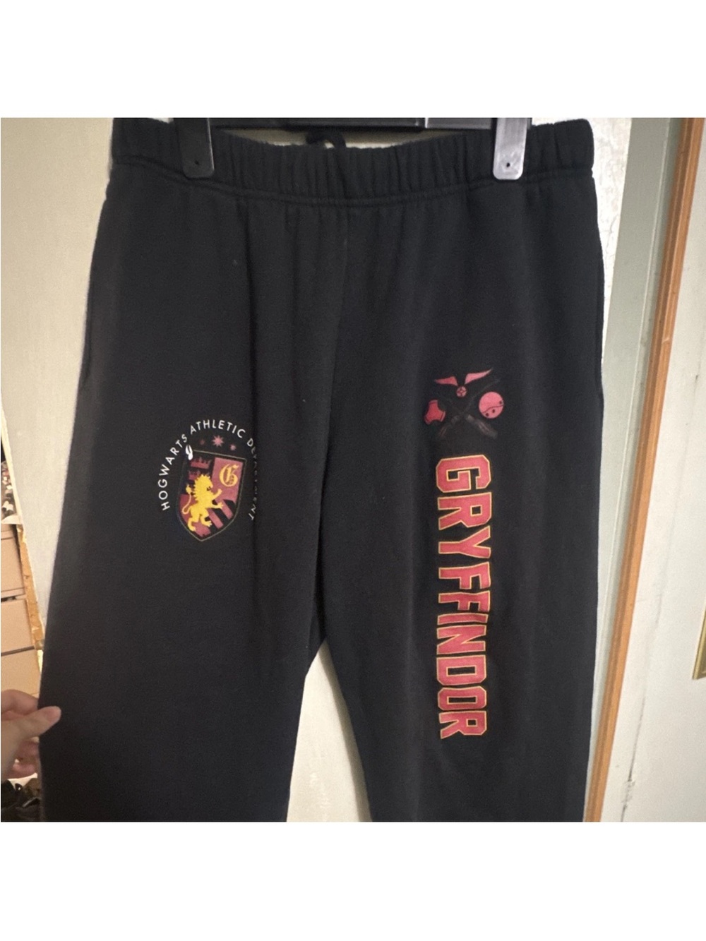 Warner Bros. Harry Potter Black Fleece Pants with Crest Print